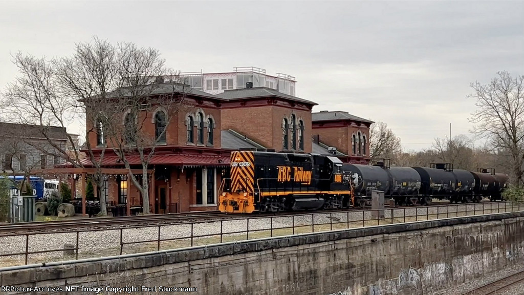 AB 4005 passes the historic depot.
